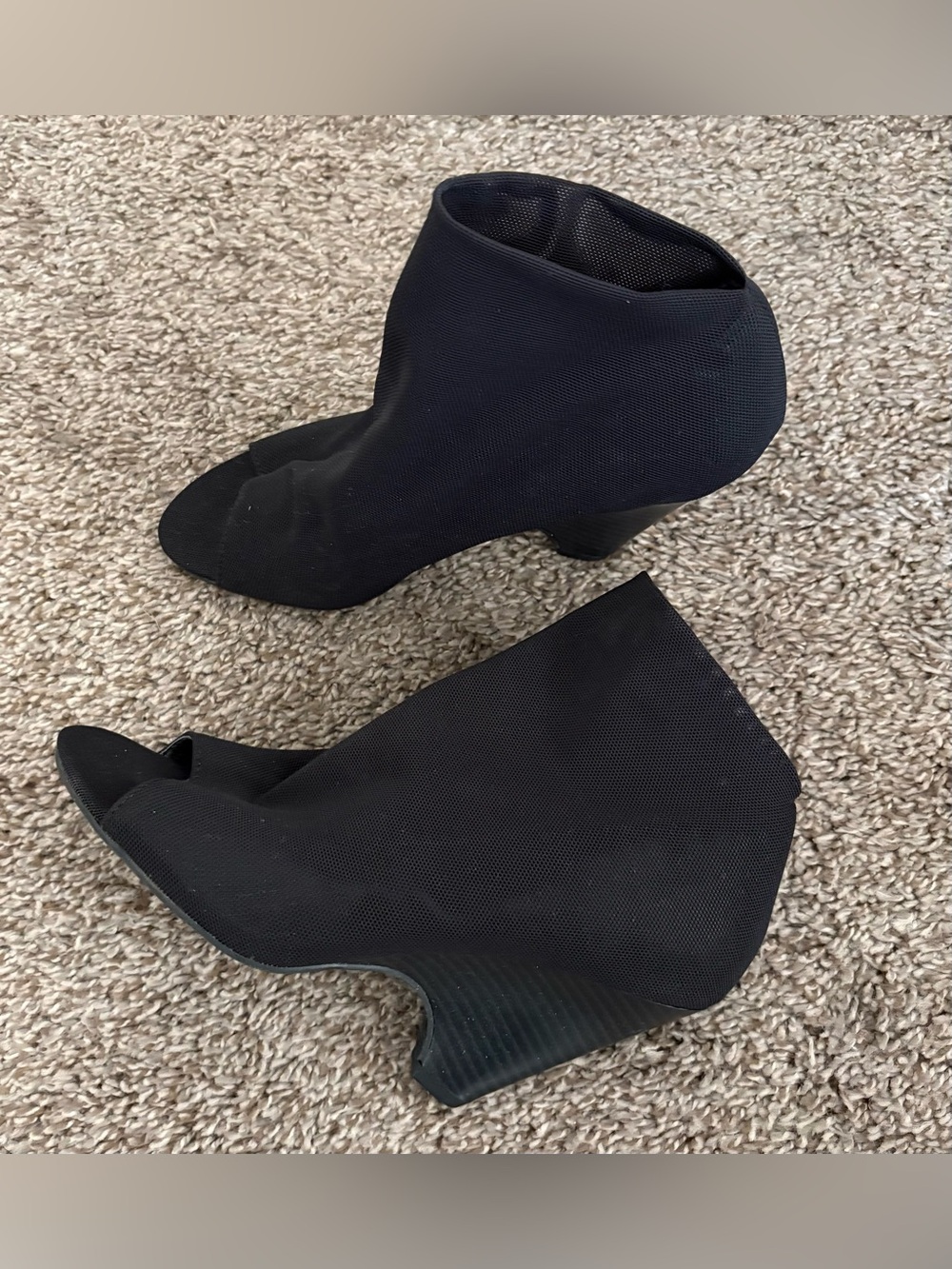 Brand new Forever 21 Black Stretch mesh Peep-Toe Ankle Booties